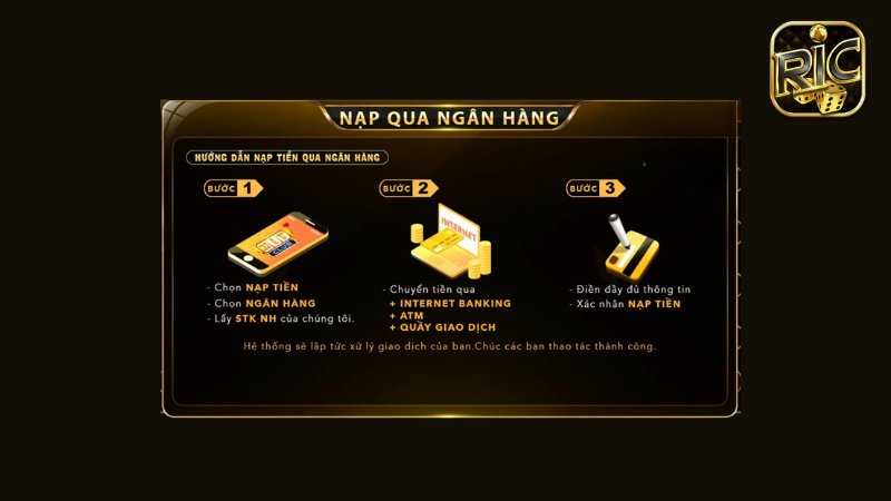 Nạp tài khoản an toàn thông qua chuyển khoản ngân hàng